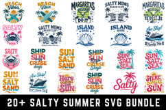 Salty Summer Svg Bundle|Summer SVG Cut files | Cricut Product Image 1