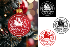 Holiday Cheer Christmas Ornament Ball, Christmas Svg Png Product Image 1