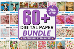 Floral &amp; Vintage Digital Paper,60 Digital Paper Bundle Product Image 1