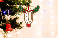 Premium laser cut SVG files for Christmas alphabet ornaments Create personalized Christmas decor with high-quality digital designs for laser cutters