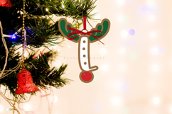 Premium laser cut SVG files for Christmas alphabet ornaments Create personalized Christmas decor with high-quality digital designs for laser cutters