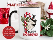 Chickadee Candy Cane Happy Holidays - 300 DPI - Hand Painted Product Image 3