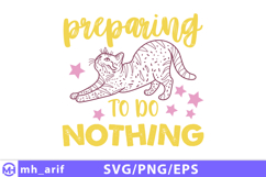 Funny Cat Hand-Drawn SVG PNG Sublimation Design Product Image 1