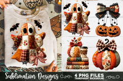 Preppy Floral Fall Patchwork 4 PNG Retro Sublimation Product Image 7