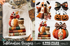Preppy Floral Fall Patchwork 4 PNG Retro Sublimation Product Image 8