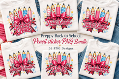 Preppy Back to School Pencil sticker Sublimation Design Product Image 1