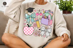 Preppy Back To School Png, Boho Floral Teacher Png Product Image 1