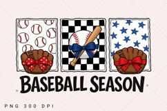 Preppy Baseball Coquette PNG, Brushstroke Game Day Baseball Product Image 2