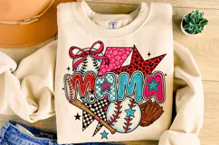 Baseball Mama PNG, Baseball PNG, Preppy Baseball, Game Day Product Image 3