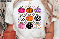 Preppy Boho Floral Pumpkin PNG, Colorful Product Image 2