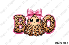 Preppy Boo Ghost Leopard PNG Product Image 1