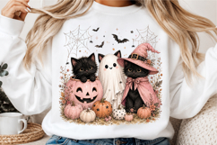 Preppy Cat Mom Pumpkin Ghost Png Product Image 3
