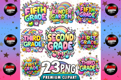 Preppy Back to School Grade PNG Bundle Product Image 1