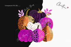 Preppy Chic Gourds Clipart | Halloween Png Product Image 2