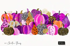 Preppy Chic Gourds Clipart | Halloween Png Product Image 1