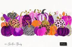 Preppy Chic Gourds Clipart | Halloween Png Product Image 1