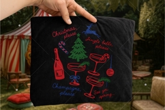 Preppy Christmas PNG, Christmas Cocktail PNG,Champagne Product Image 4