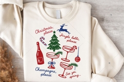 Preppy Christmas PNG, Christmas Cocktail PNG,Champagne Product Image 6