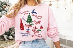 Preppy Christmas PNG, Christmas Cocktail PNG,Champagne Product Image 7