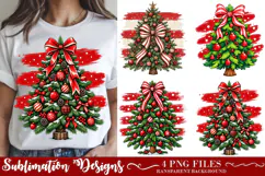 Preppy Christmas Tree PNG, Trendy Holiday Shirt Design Product Image 1
