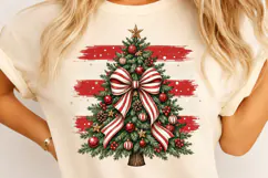 Preppy Christmas Tree PNG, Trendy Holiday Shirt Design Product Image 2