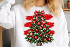 Preppy Christmas Tree PNG, Trendy Holiday Shirt Design Product Image 5