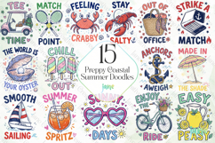 Preppy Coastal Summer Doodles Clipart Bundle Product Image 1