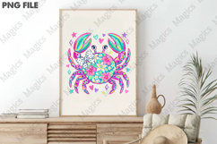 Preppy Crab PNG, Coquette Summer Beach Product Image 3
