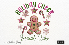 Faux Embroidery Christmas Social Club PNG Product Image 4