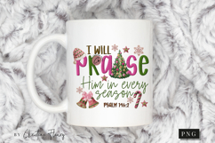 Bible Verse Embroidery I Will Praise Him PNG Product Image 2