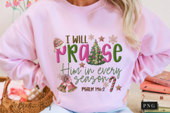 Bible Verse Embroidery I Will Praise Him PNG Product Image 9