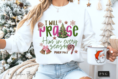 Bible Verse Embroidery I Will Praise Him PNG Product Image 5