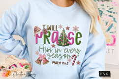 Bible Verse Embroidery I Will Praise Him PNG Product Image 7