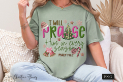 Bible Verse Embroidery I Will Praise Him PNG Product Image 8