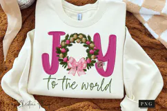 Faux Embroidery Joy The The World PNG Product Image 3