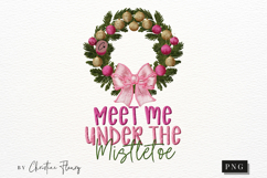 Faux Embroidery Christmas Wreath PNG Product Image 4