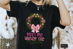 Faux Embroidery Christmas Wreath PNG Product Image 6