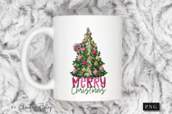 Faux Embroidery Merry Christmas Tree PNG Product Image 2