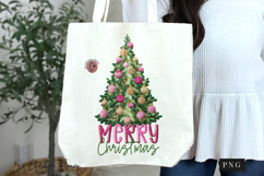Faux Embroidery Merry Christmas Tree PNG Product Image 7