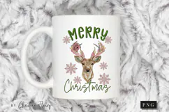 Faux Embroidery Merry Christmas PNG Product Image 2