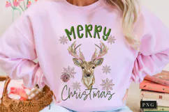 Faux Embroidery Merry Christmas PNG Product Image 9