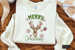 Faux Embroidery Merry Christmas PNG Product Image 3