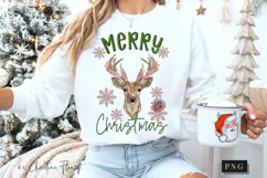 Faux Embroidery Merry Christmas PNG Product Image 5