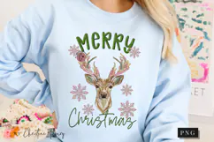 Faux Embroidery Merry Christmas PNG Product Image 7