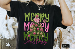 Faux Embroidery Preppy Merry Christmas PNG Product Image 6