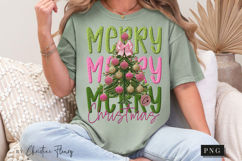 Faux Embroidery Preppy Merry Christmas PNG Product Image 9