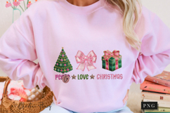 Faux Embroidery Peace Love Christmas PNG Product Image 10