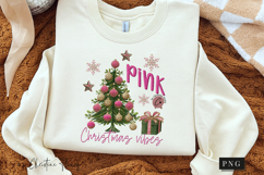 Faux Embroidery Pink Christmas Vibes PNG Product Image 3