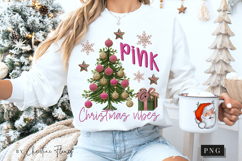 Faux Embroidery Pink Christmas Vibes PNG Product Image 5