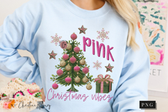 Faux Embroidery Pink Christmas Vibes PNG Product Image 8